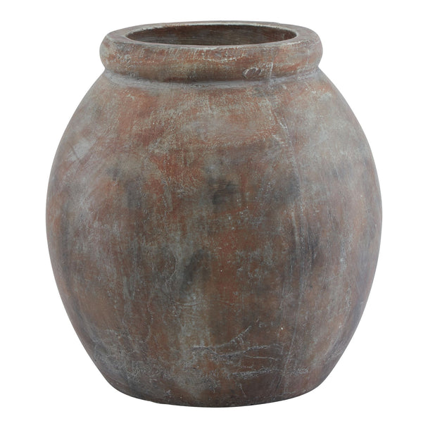 Siena weathered brown ceramic jar planter