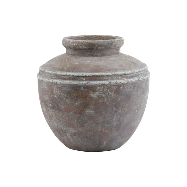 Siena distressed brown ceramic water pot