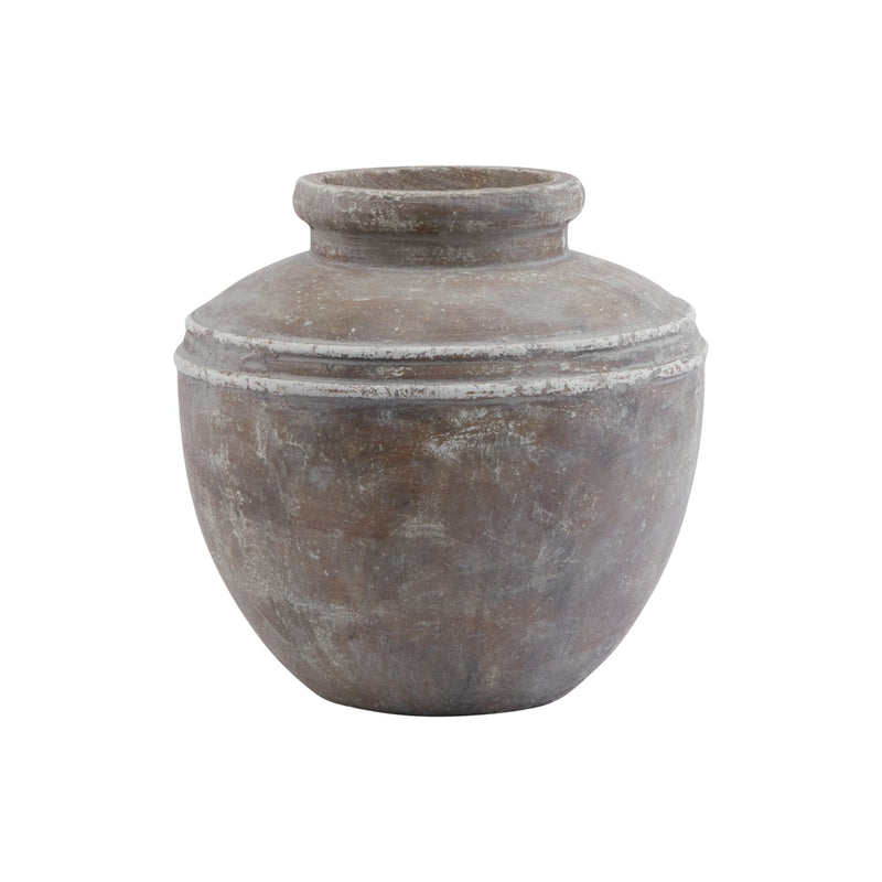 Siena distressed brown ceramic water pot