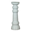 Sile large ribbed ceramic pillar candle holder on white