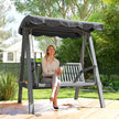 Outsunny 2 Seater Garden Swing Seat with Canopy, Wooden Swing Chair, Outdoor Hammock Bench for Balcony Patio Porch, Grey – view 7