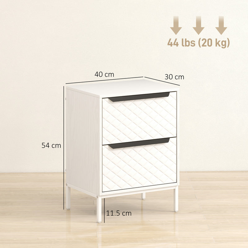 2-drawer fabric bedside chest – image 3