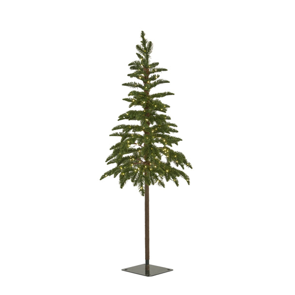 120cm green woodland Christmas tree with lights on