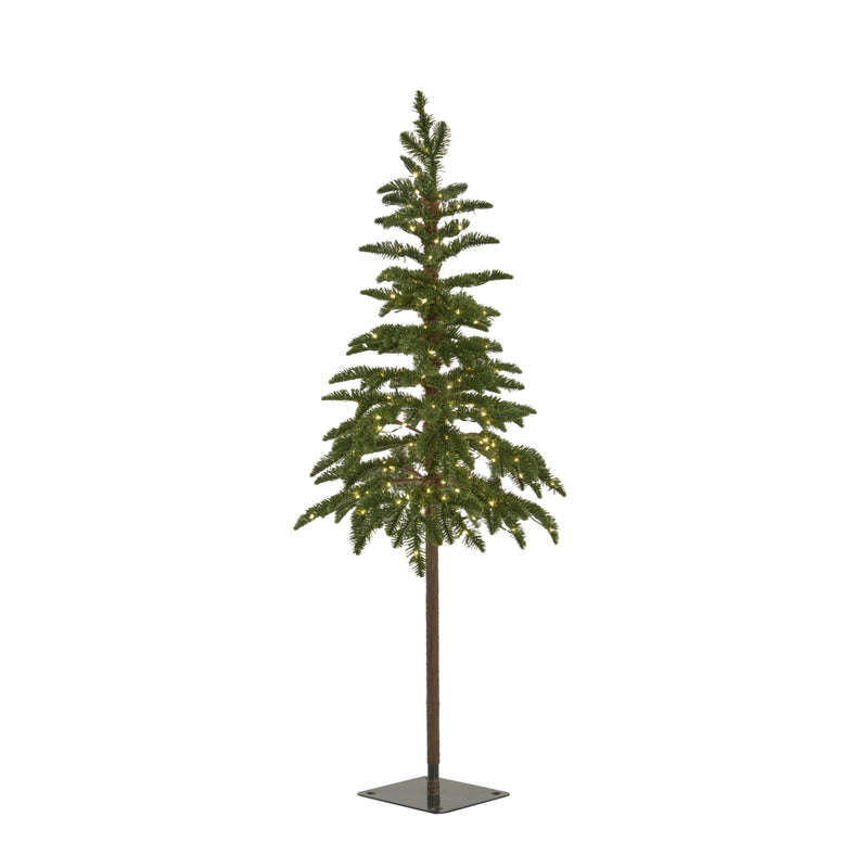 120cm green woodland Christmas tree with lights on