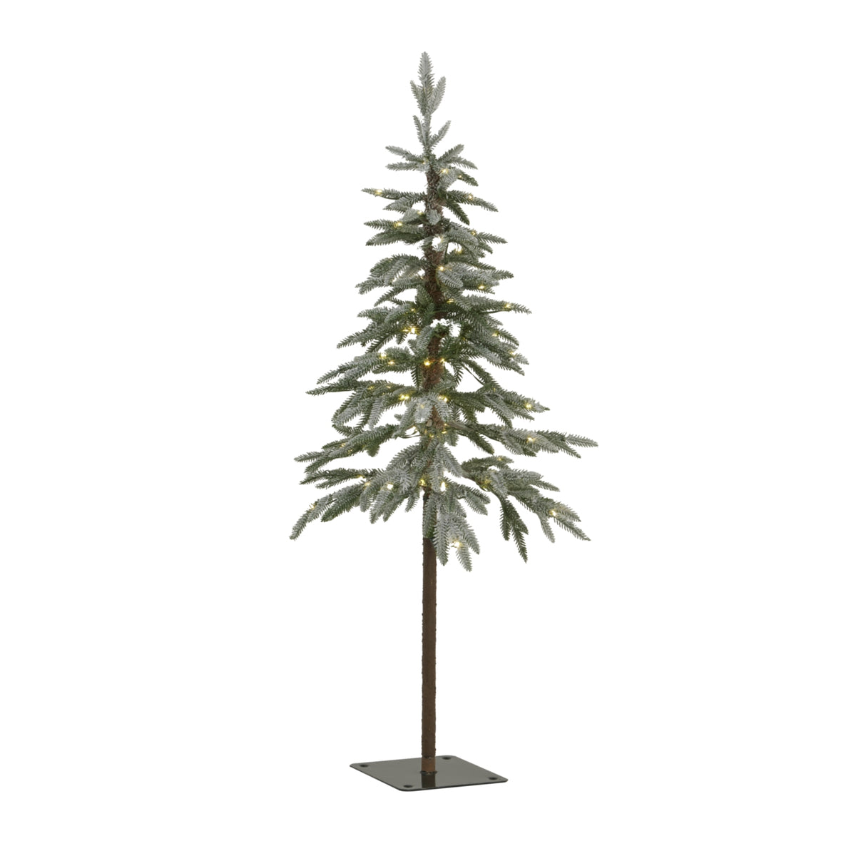 120cm snowy woodland Christmas tree with lights on
