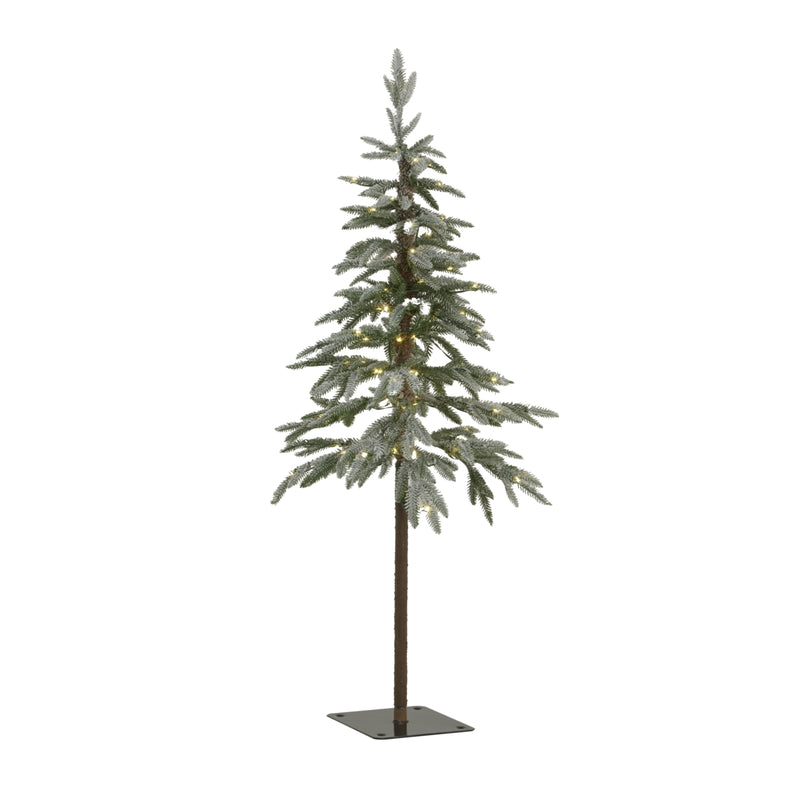 120cm snowy woodland Christmas tree with lights on