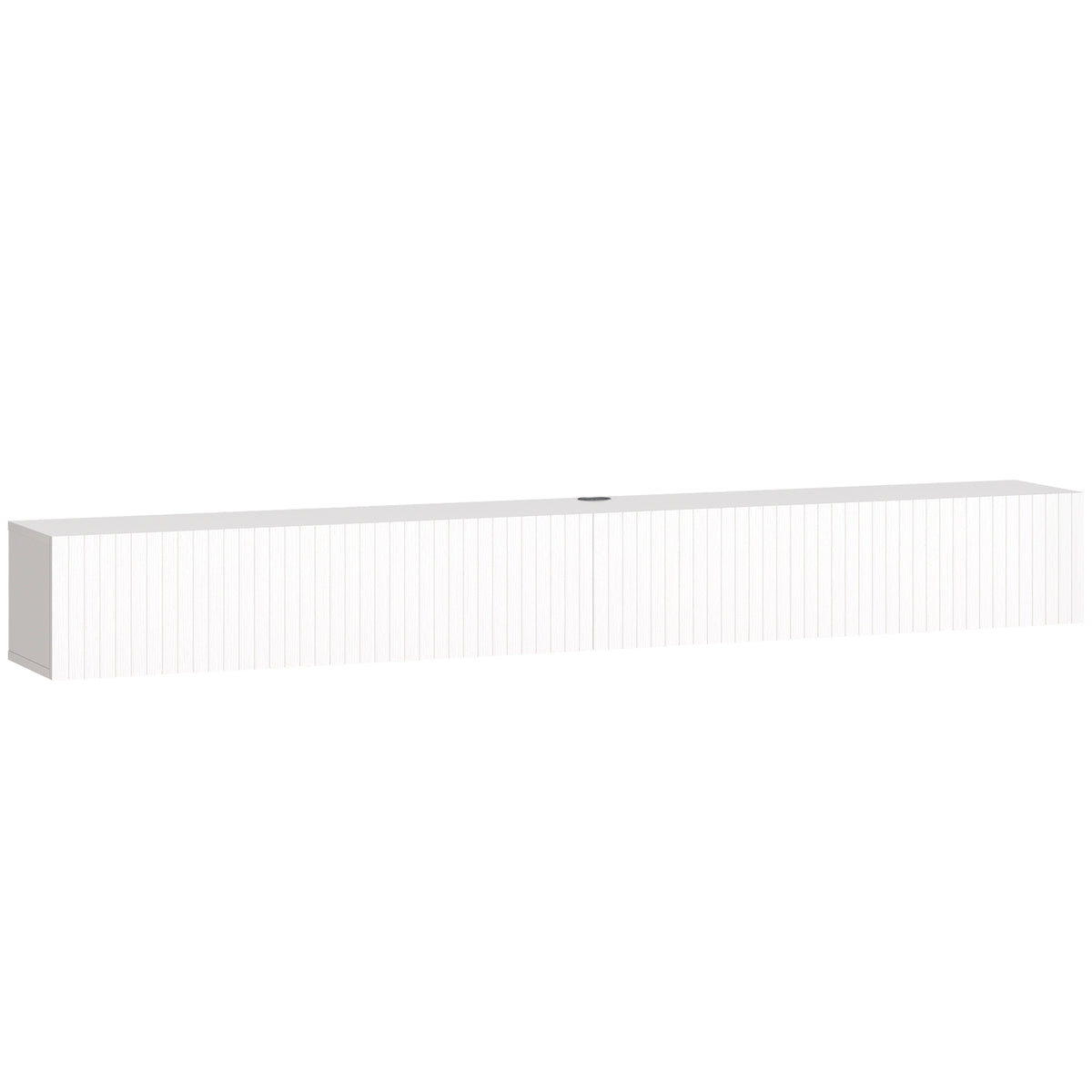 180 cm Floating TV Stand with Fluted Doors – White