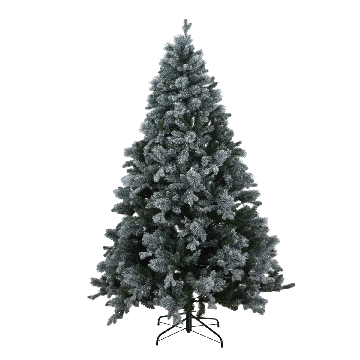 7ft snowy fir Christmas tree on its metal stand