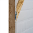 Close-up of the frame side and back edge
