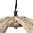 Solara Wooden Orb Pendant Ceiling Light – 52cm, ceiling suspension and cable detail