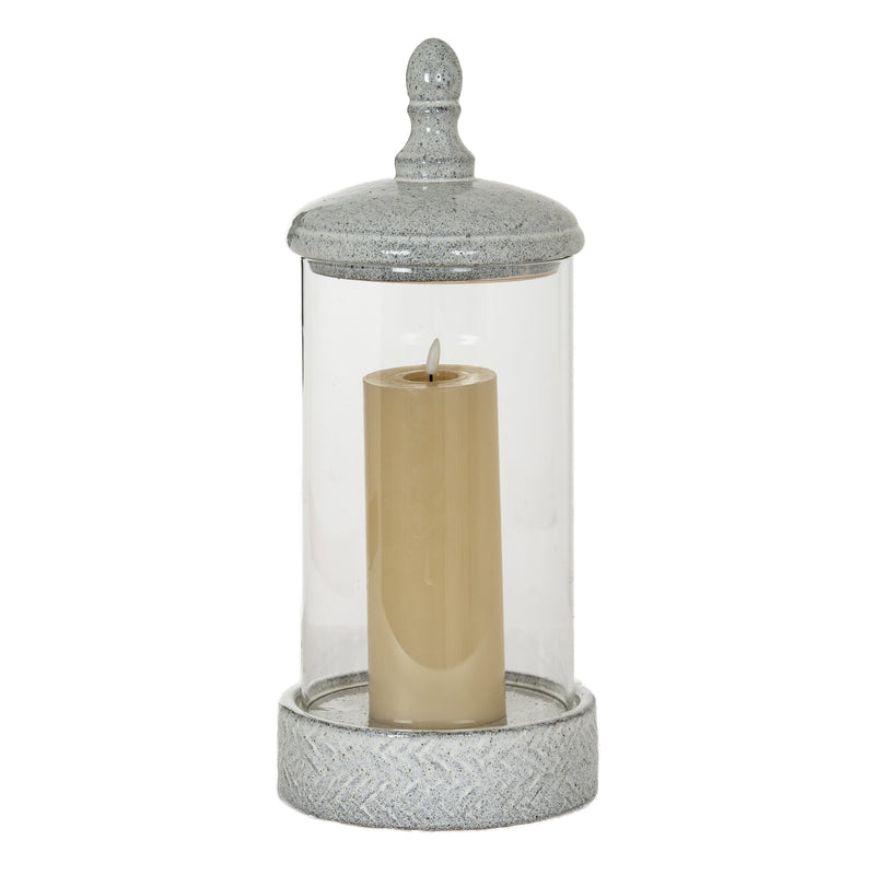 Sona large hurricane lantern with a pillar candle inside