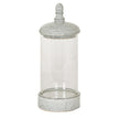 Sona medium glass hurricane lantern with ceramic lid on white