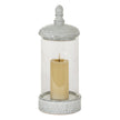 Sona medium hurricane lantern with a pillar candle inside