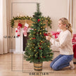 Set of 2 pre-lit pine trees in barrel pots – image 3