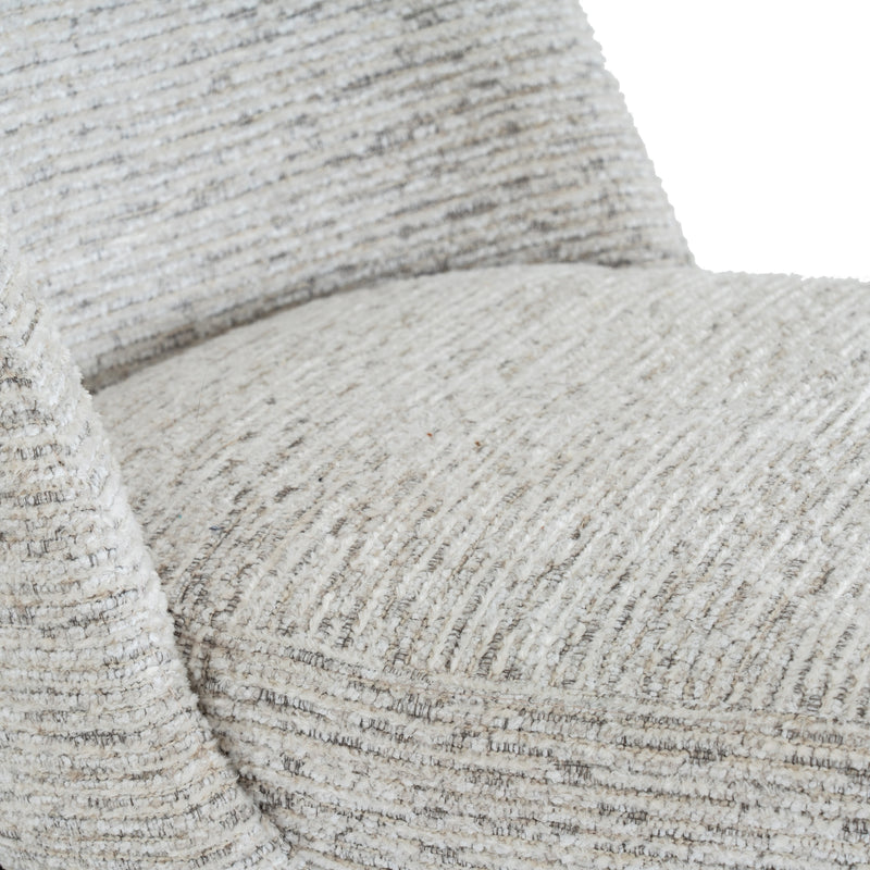 Close-up of the flecked cream fabric