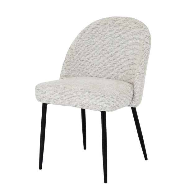 Sorelle cream dining chair, three-quarter view