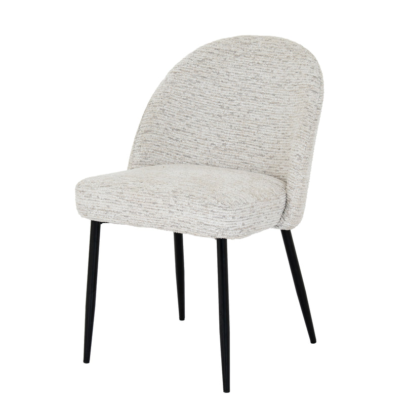 Sorelle cream dining chair, three-quarter view