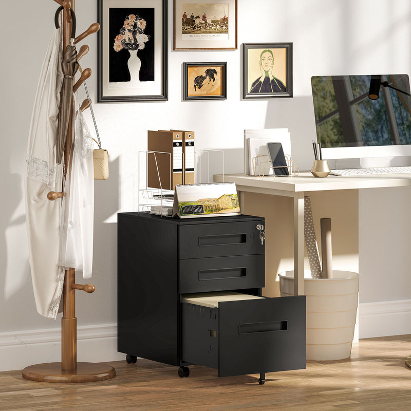 39 cm steel filing cabinet – black – image 2