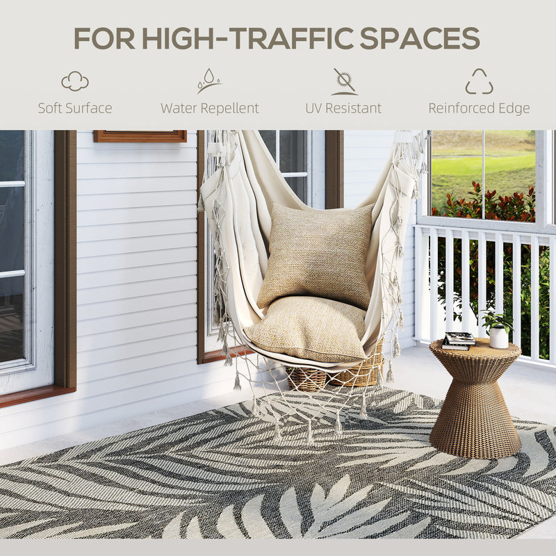 Grey leaf pattern rug 230 x 160 cm – image 5