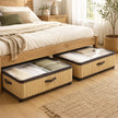 HOMCOM 72L Under Bed Storage with Wheels Pack of 2, Underbed Storage Box with Clear Lid Cover and Reinforced Handle – view 2