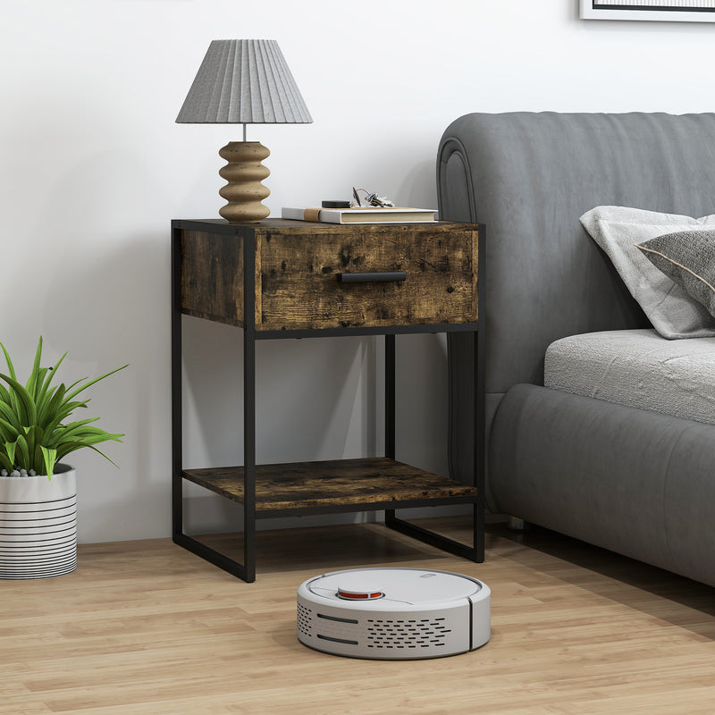 Rustic brown bedside table – image 7