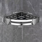 Stainless Steel Corner Shelf — Wall Mounted Bathroom Organiser, No Drill