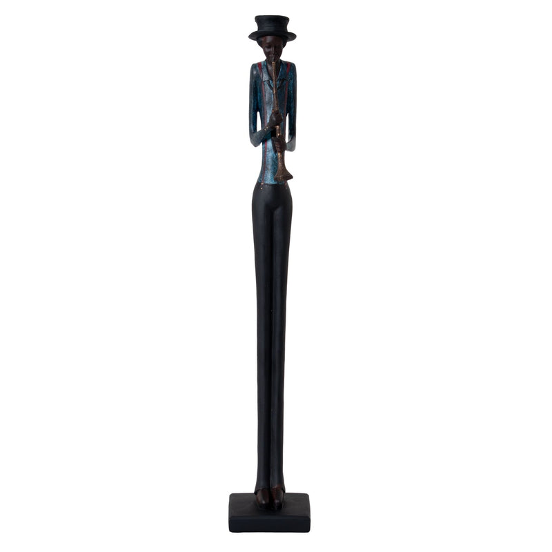 Standing jazz trumpeter figurine, full-length front view