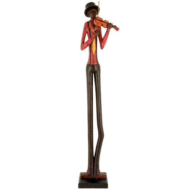 Standing jazz violinist figurine, full-length front view