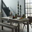 Stone-effect candle holders on a dining table