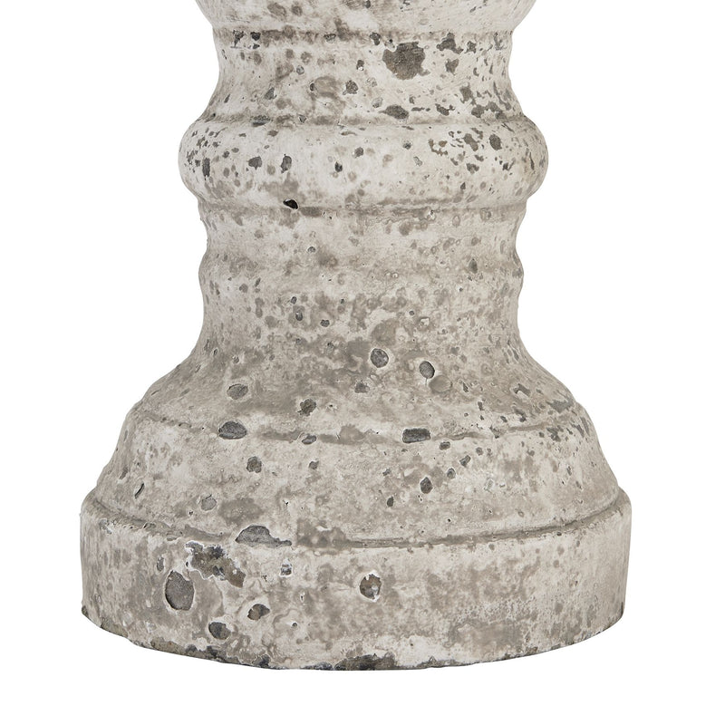 close-up of the turned base and stone texture