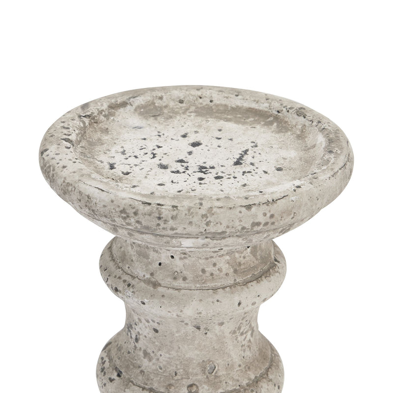 close-up of the candle dish and speckled stone finish