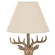 Stonewashed Stag Head Table Lamp with Linen Shade – 45cm, additional product view 3