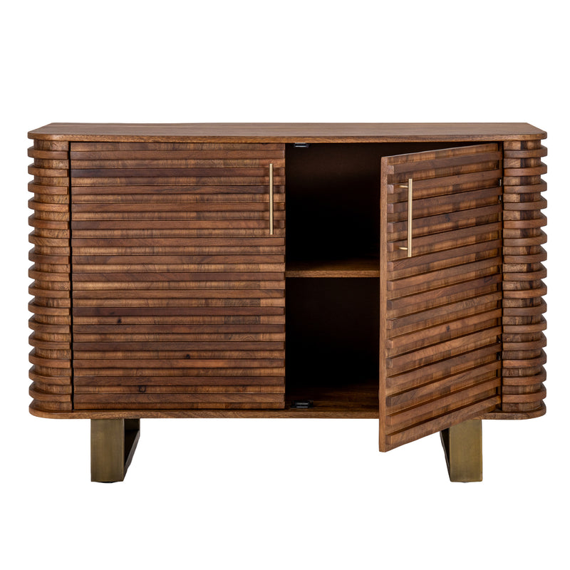 Strata sideboard with one door open showing the shelf