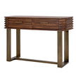 Strata two-drawer console table, angled view