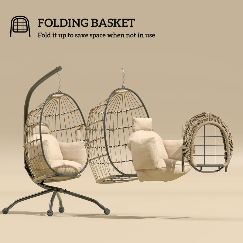 Khaki rope egg chair – image 5