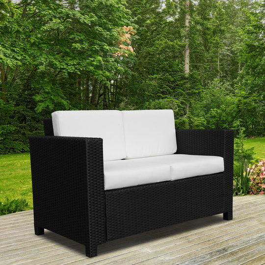 2-seater rattan garden sofa – image 2