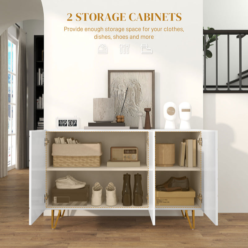 White gloss hairpin sideboard – image 5