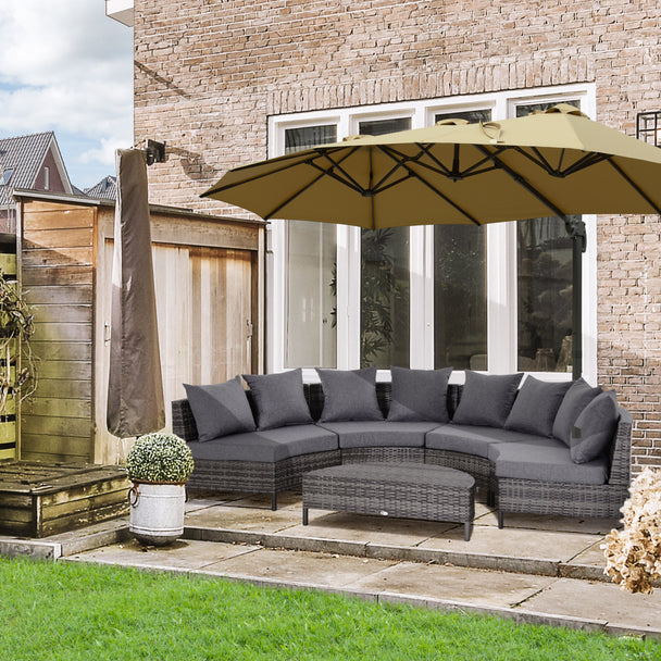 Half-round rattan sofa set – image 2