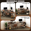 Reversible L-shaped desk – rustic brown – image 5