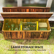 Outsunny Wood Storage Bench for Patio Furniture, Outdoor Garden Seating Tools, Brown – view 4
