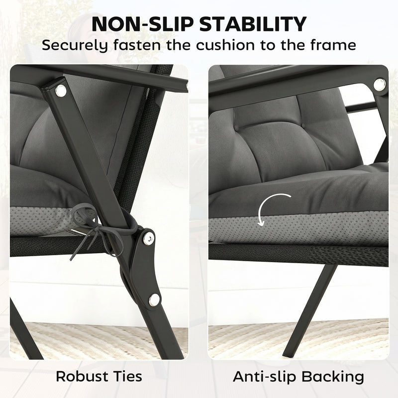 High-back chair cushions dark grey – image 6