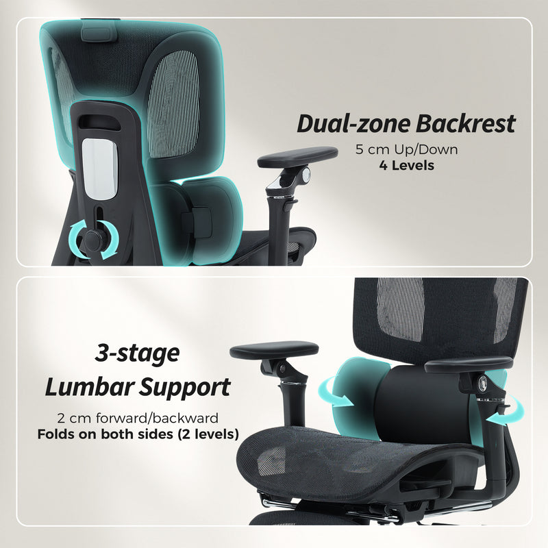 HOMCOM Ergonomic Office Chair, High Back Mesh Desk Chair, Black – view 5