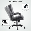 HOMCOM Double Padded Linen-Look Office Chair - Charcoal Grey – view 5
