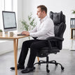 HOMCOM Executive Office Chair, Leathaire Big and Tall Office Chair 180 kg with Wide Seat, Reclining, Lumbar Support – view 9