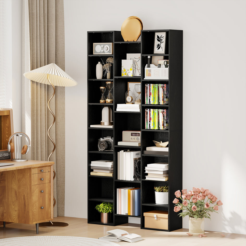 21-Compartment Bookshelf - Black