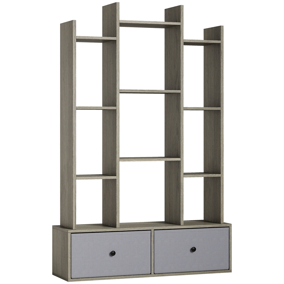 12-Shelf Storage Unit with 2 Drawers – Graphite