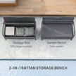 Outsunny 125L Storage Garden Bench, with Cushion - Grey – view 4