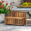 Outsunny Wood Storage Bench for Patio Furniture, Outdoor Garden Seating Tools, Brown – view 2