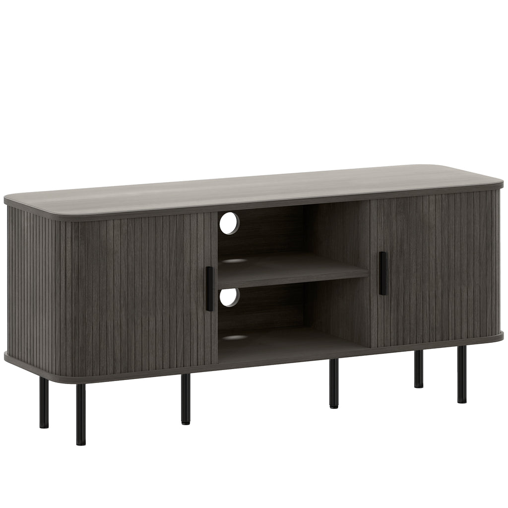 TV Stand Cabinet for TVs up to 55 Inches, TV Unit with Storage Shelves and Cupboard for Living Room, Grey
