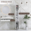 Slim 180 cm light grey bathroom cabinet – image 4